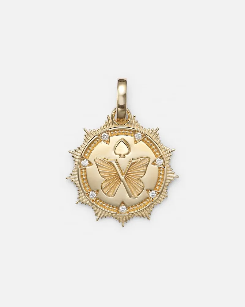 FOUNDRAE Anhänger Reverie Medium aus 18kt Gelbgold mit Diamanten Gold