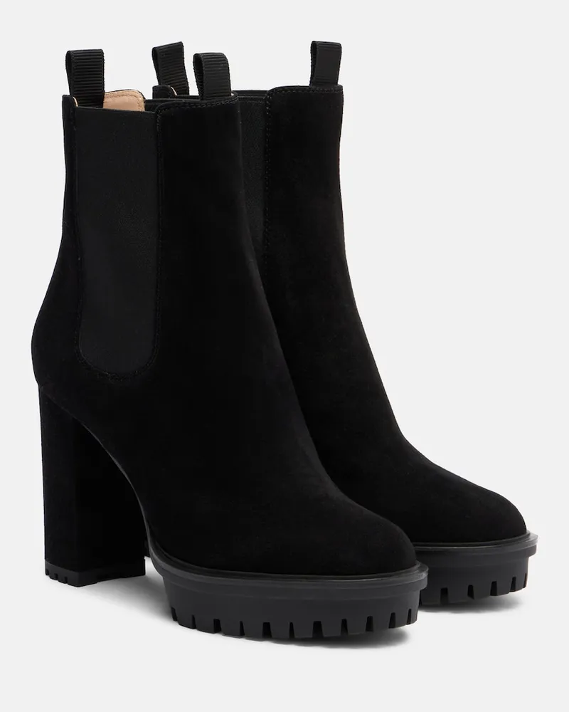 Gianvito Rossi Ankle Boots Barry aus Veloursleder Schwarz