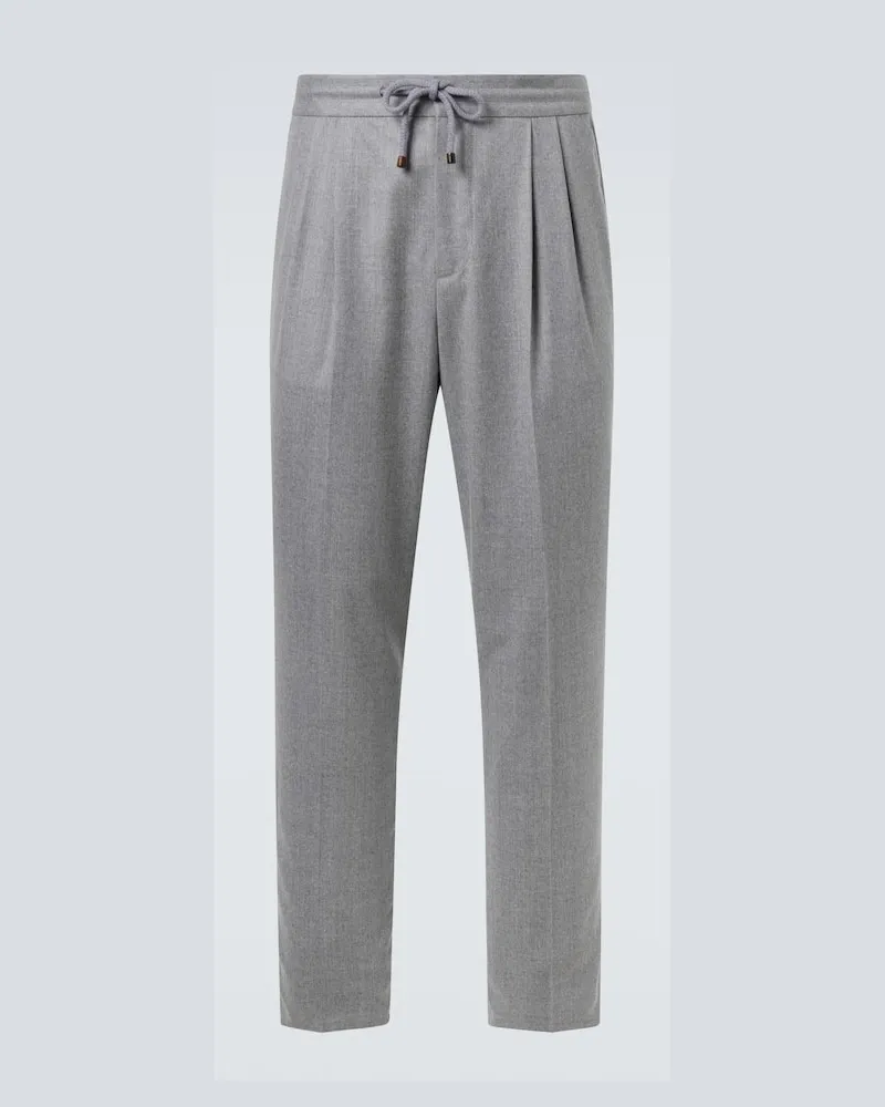 Brunello Cucinelli Gerade Hose aus Schurwolle Grau
