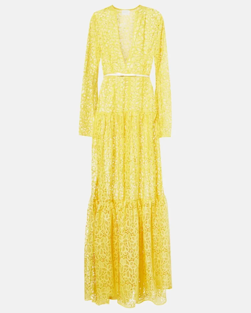 Giambattista Valli Robe aus Guipure-Spitze Gelb