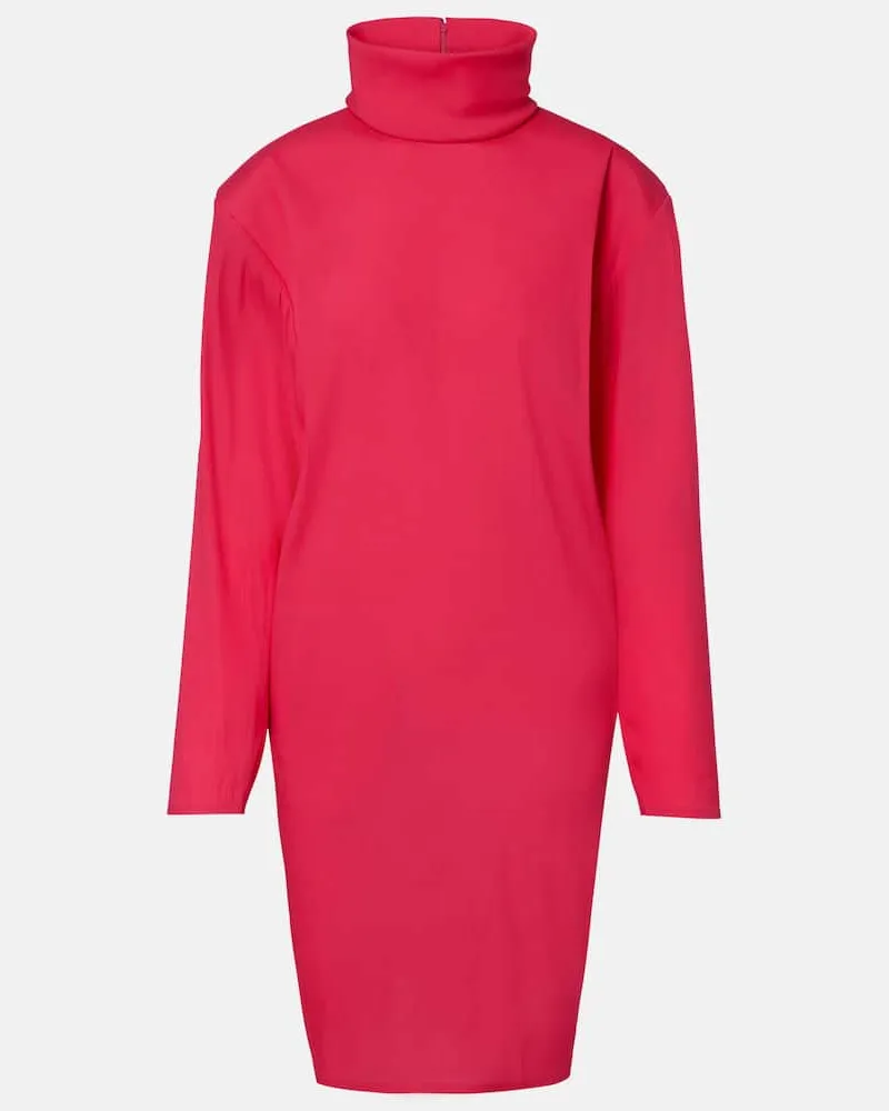 Saint Laurent Midikleid aus einem Seidengemisch Pink