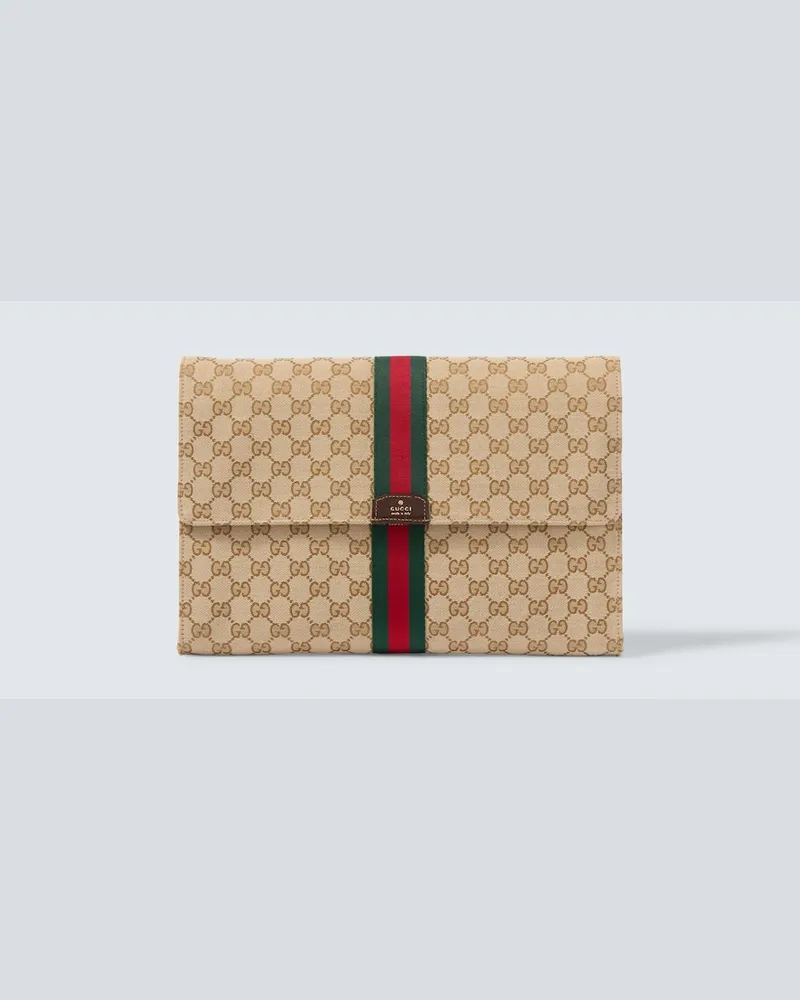 Gucci Etui GG Medium aus Canvas Beige