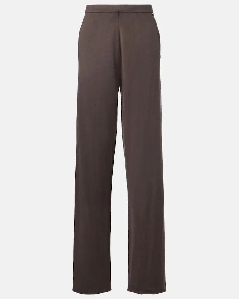 extreme cashmere Weite Hose N°353 Relax aus Baumwolle und Kaschmir Braun