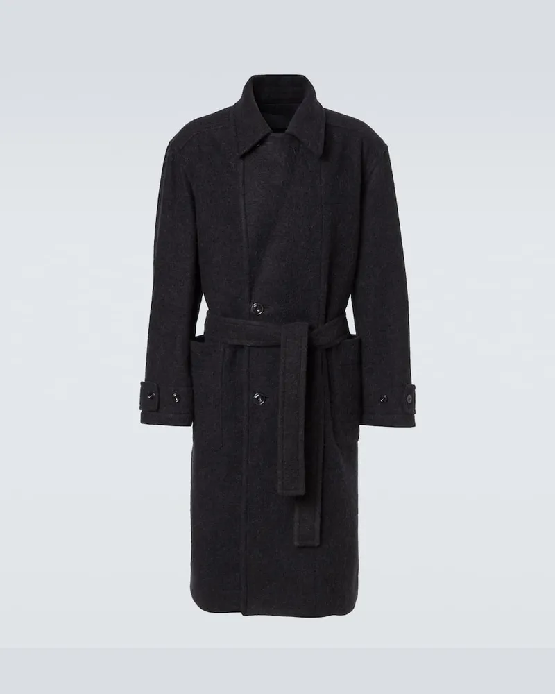 Christophe Lemaire Mantel aus Wolle und Alpakawolle Schwarz