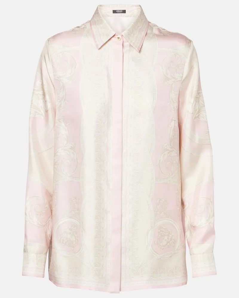 Versace Bluse La Coupe Des Dieux aus Seide Pink