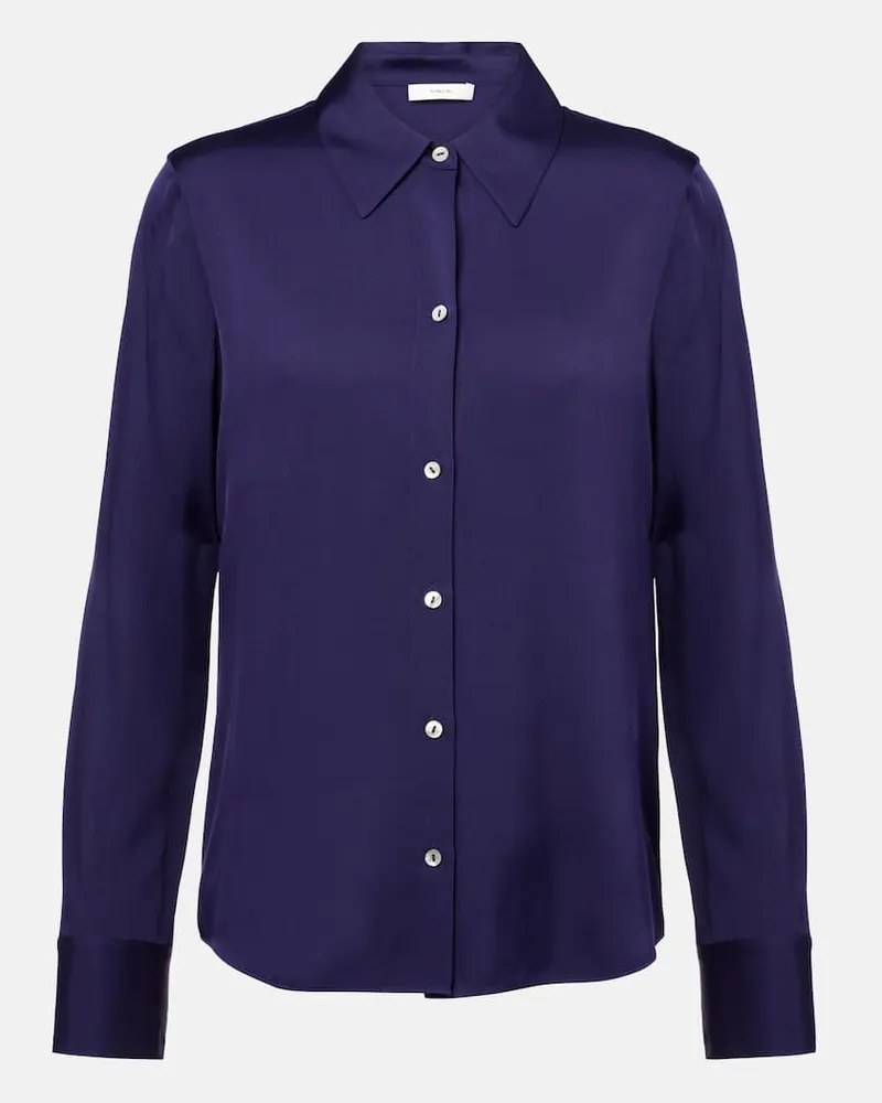 Vince Hemd aus Satin Blau