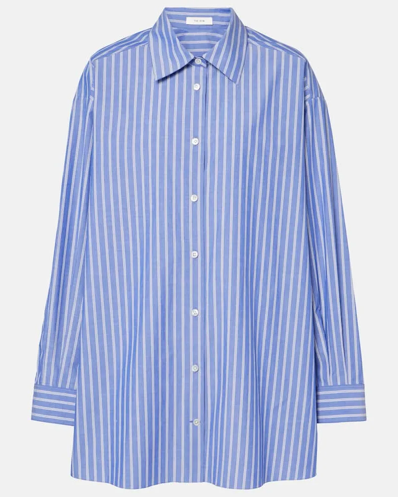 The Row Hemd Luka aus Baumwollpopeline Blau