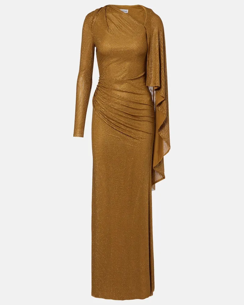 Self-Portrait Verzierte Robe aus Mesh Gold