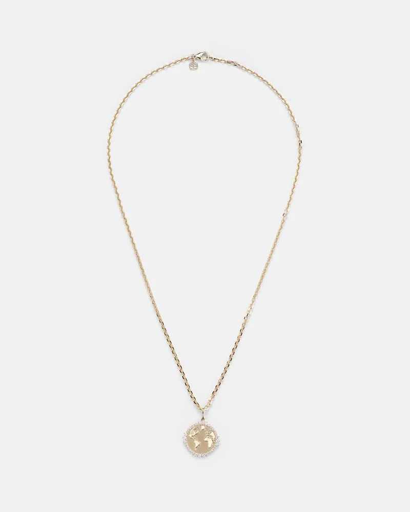 Sydney Evan Halskette World Traveler aus 14kt Gelbgold mit Diamanten Gold