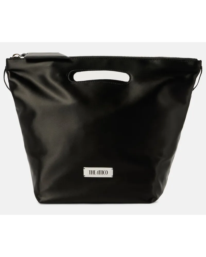 ATTICO Tote Via dei Giardini 30 Medium aus Satin Schwarz