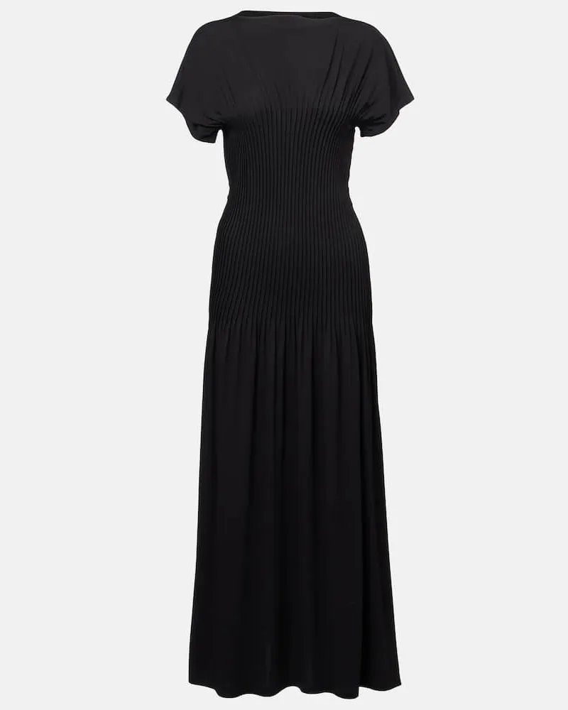 Totême Maxikleid aus Jersey Schwarz