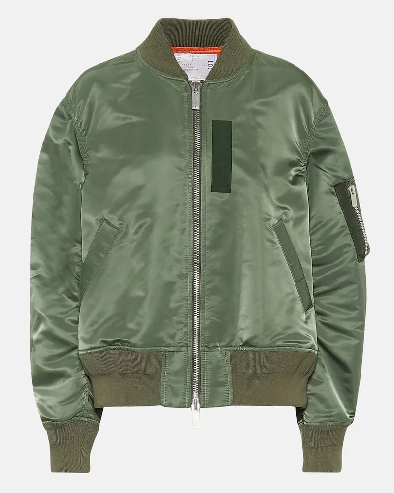 Sacai Bomberjacke aus Nylon Grün