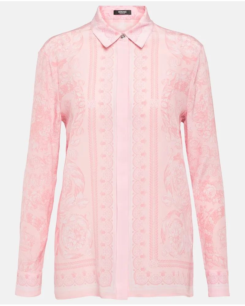 Versace Bluse Barocco aus Seide Pink