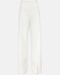 Victoria Beckham Weite High-Rise-Hose Weiss