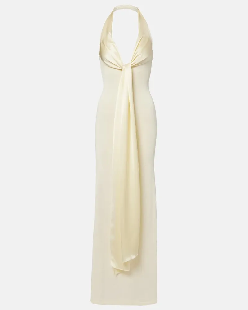 Aya Muse Maxikleid Nayra aus einem Baumwoll-Seidengemisch Gelb