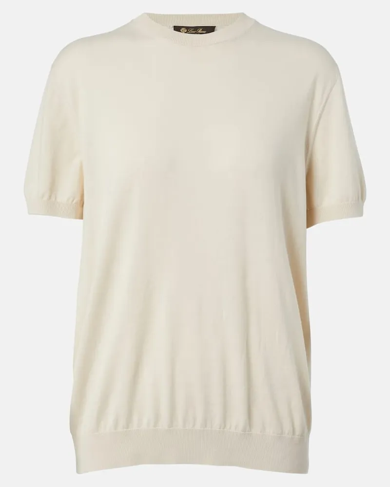 Loro Piana Top Ice Wish aus Strick Beige