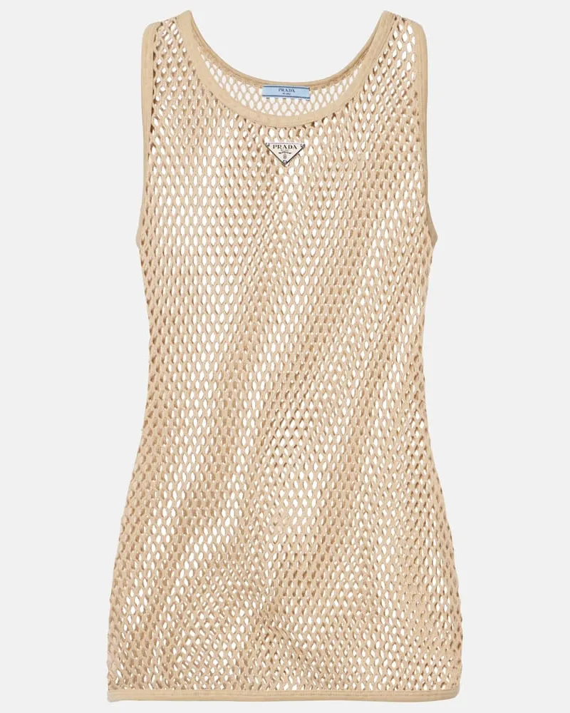 Prada Top aus Baumwolle Beige
