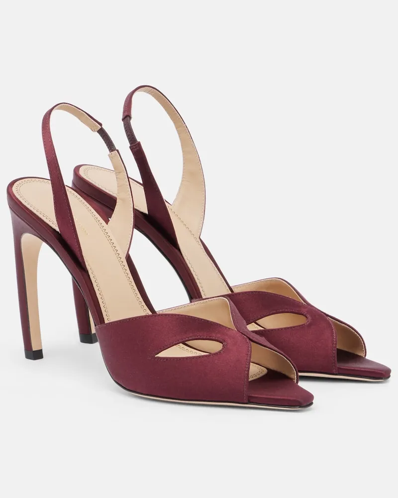 Victoria Beckham Slingback-Sandalen Harlow aus Satin Burgunderrot