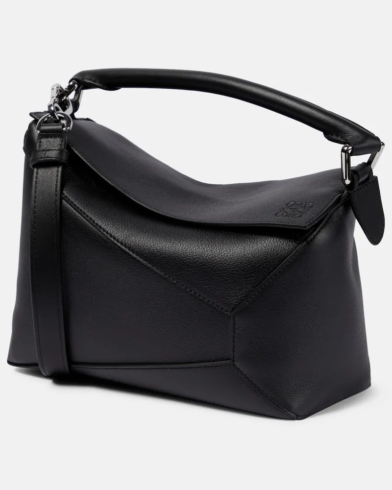 Loewe Tote Bag Puzzle Edge Small aus Leder Schwarz