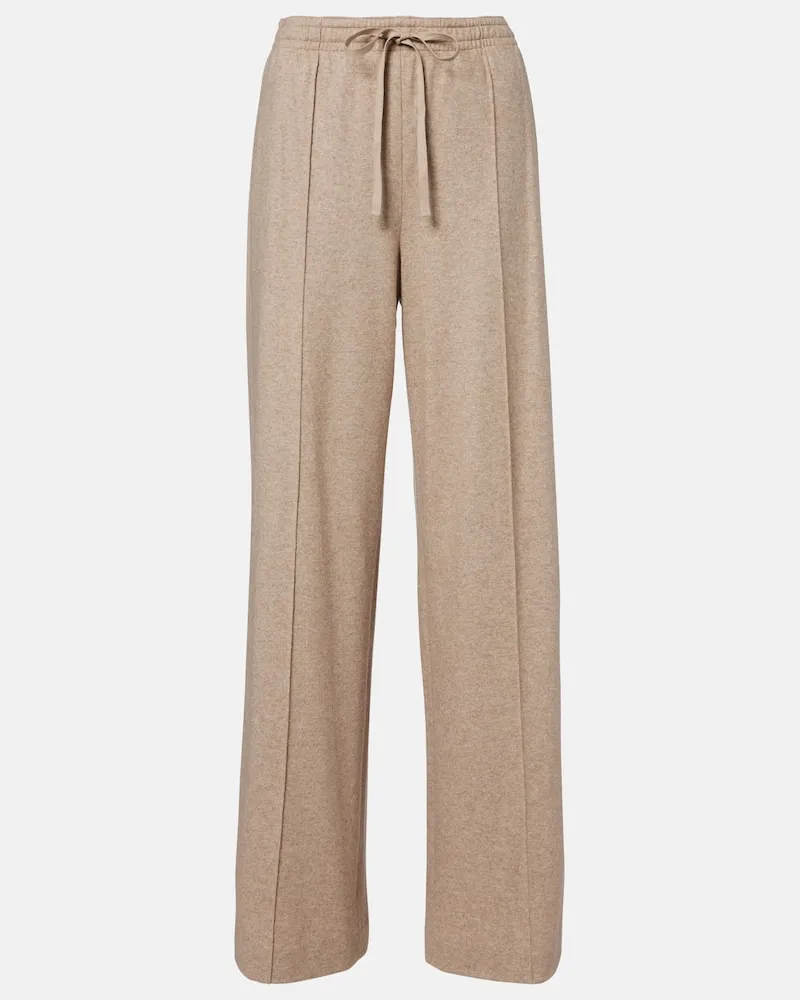 Vince Weite Hose aus einem Wollgemisch Beige