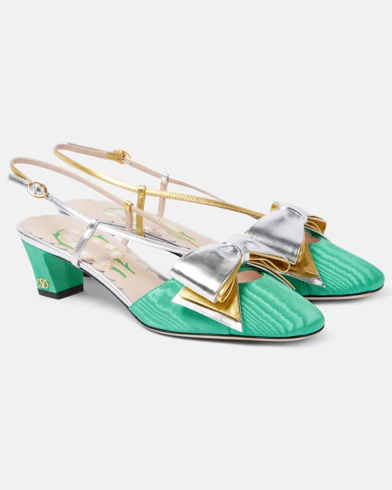 Valentino Garavani Slingback-Pumps Bowow 45 aus Moiré und Leder Multicolor