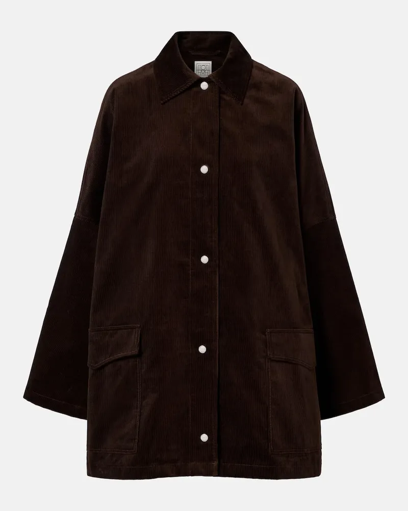 Totême Hemdjacke Cord aus Baumwoll-Cord Braun