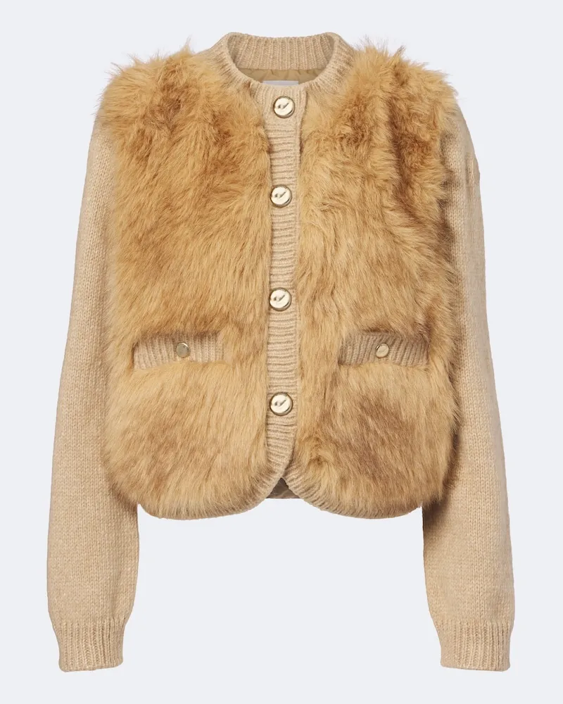 Moncler Cardigan aus einem Alpakawollgemisch Beige