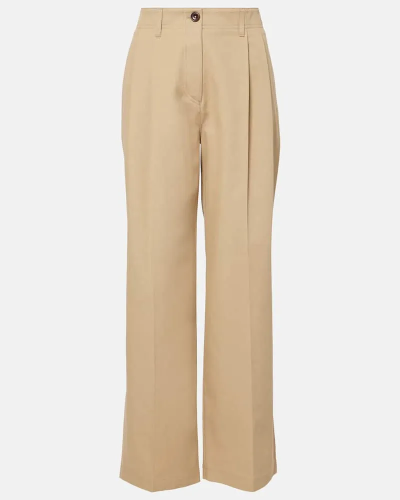 Totême Weite Hose aus Baumwolle Beige