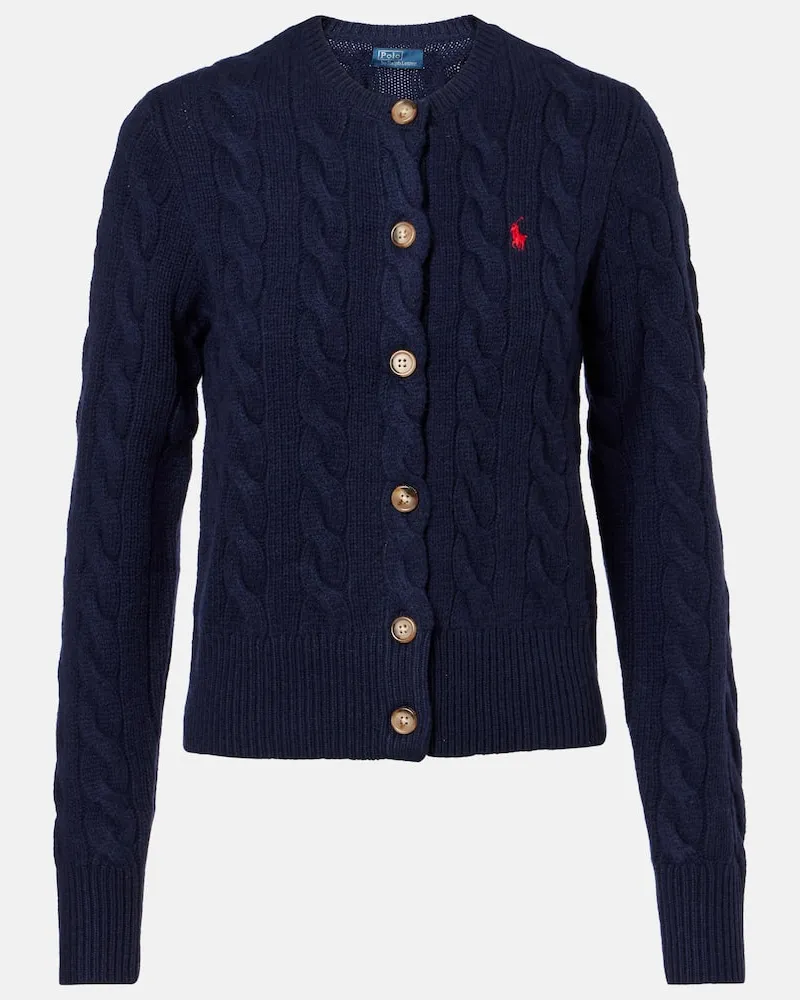 Ralph Lauren Cardigan Pony aus Wolle und Kaschmir Blau