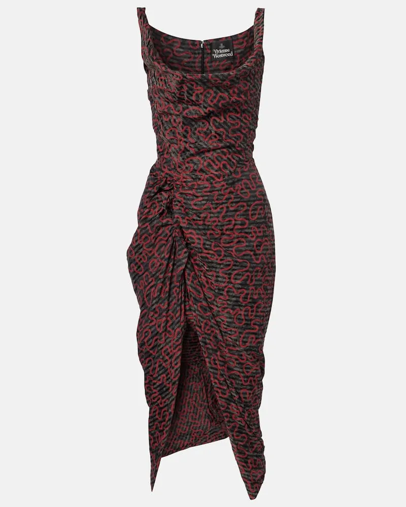 Vivienne Westwood Bedrucktes Midikleid Panther Schwarz