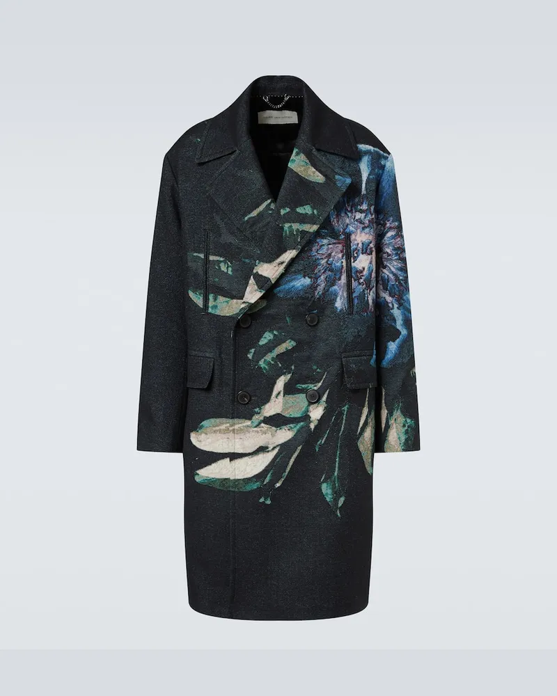 Dries van Noten Mantel aus Jacquard Schwarz