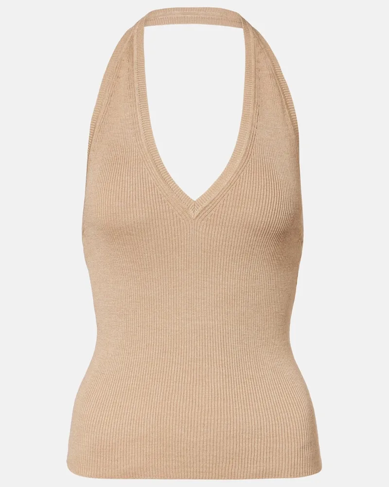Nili Lotan Top Ivey aus Seide Beige