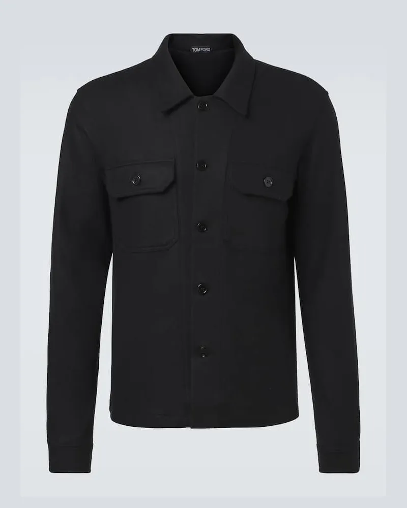 Tom Ford Hemdjacke aus Kaschmir Schwarz