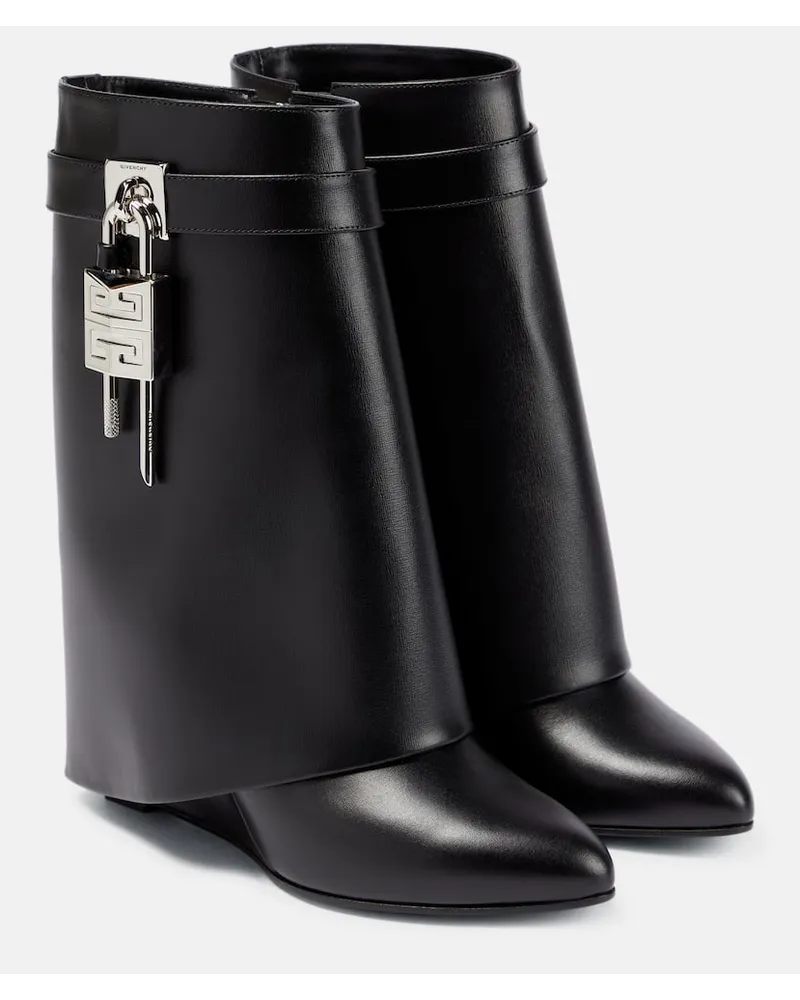 Givenchy Stiefel Shark Lock aus Leder Schwarz