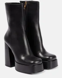 Versace Plateaustiefel Medusa Aevitas aus Leder Schwarz