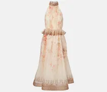 Midikleid Illuminate aus Leinen und Seide