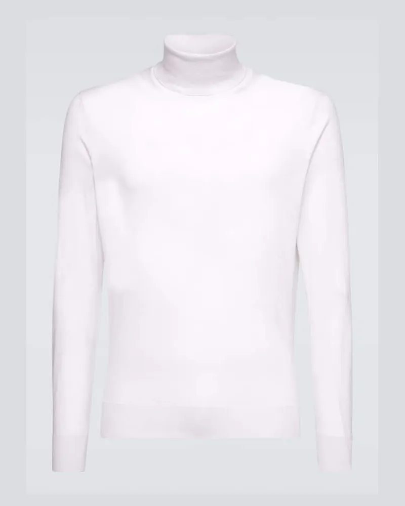 Ermenegildo Zegna Pullover Cashseta aus Kaschmir und Seide Weiß
