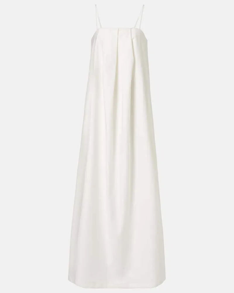 Adriana Degreas Maxikleid Solid Voluminous aus Baumwolle Weiß