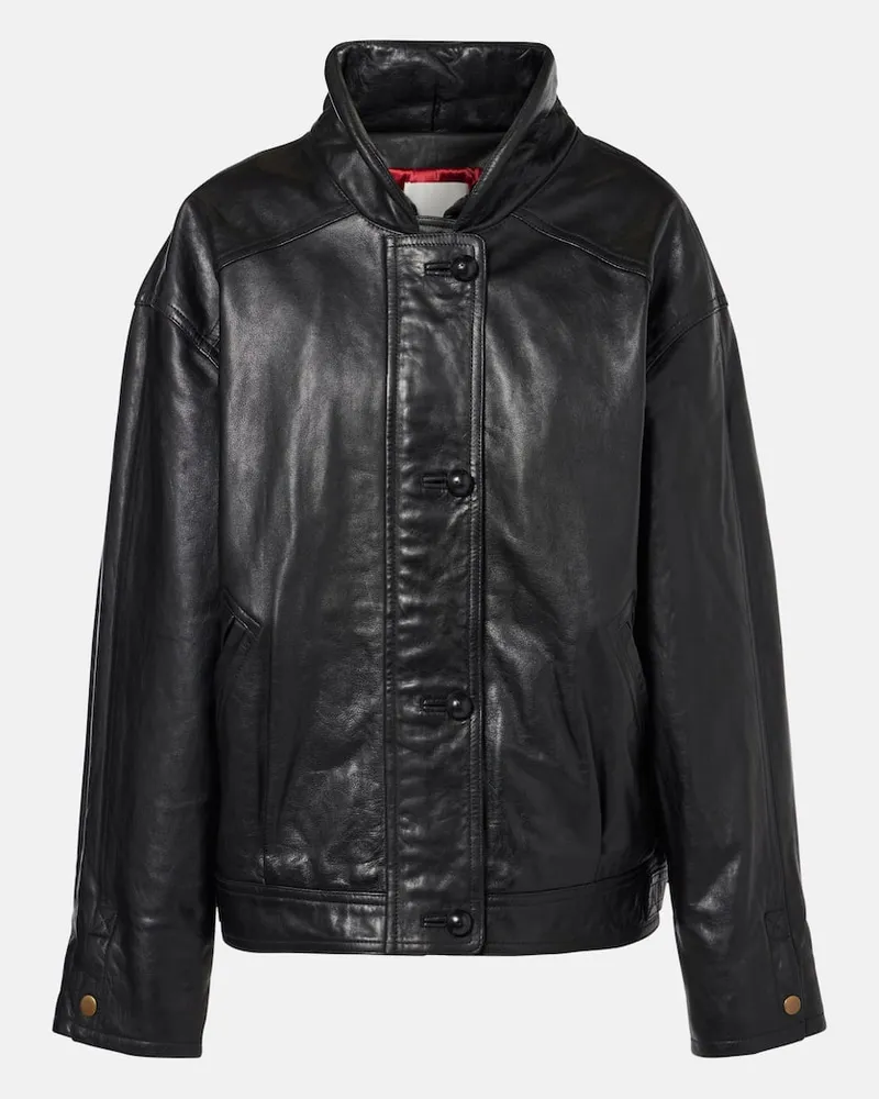 Isabel Marant Lederjacke Betinia Schwarz