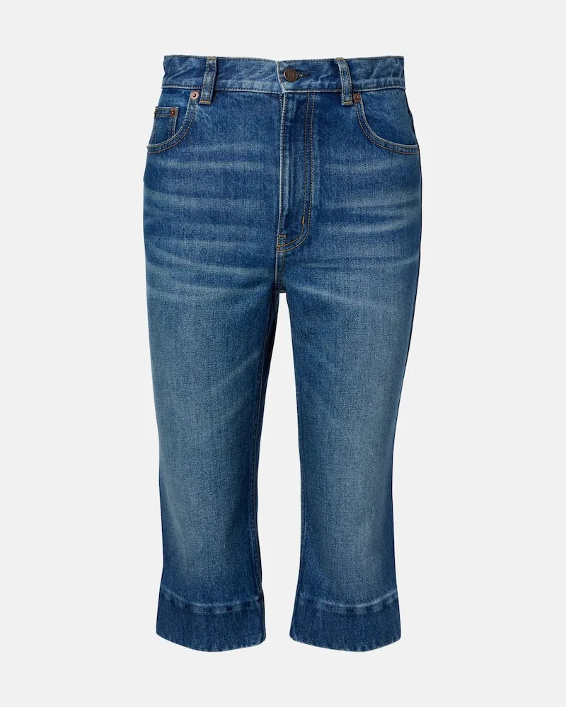 Chloé Chloé Capri-Jeans mit Leder Blau