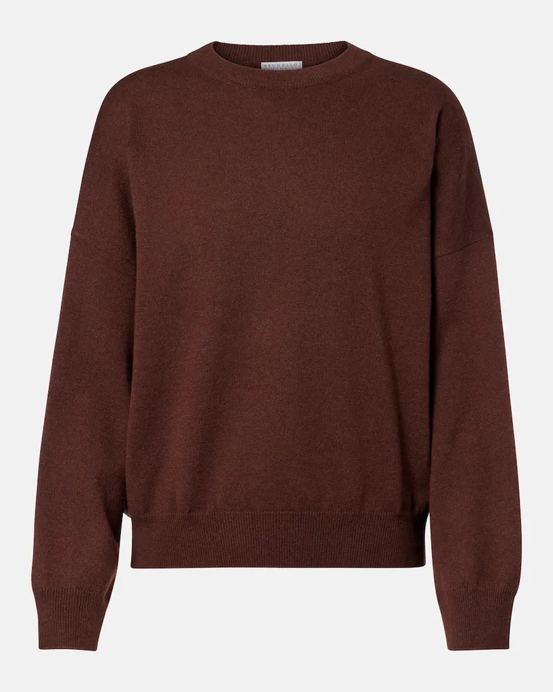 Brunello Cucinelli Pullover Monili aus Kaschmir Braun