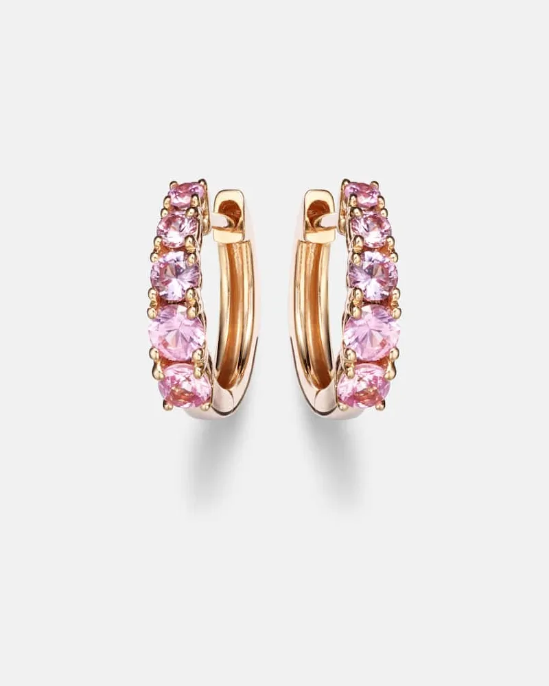 ANITA KO Ohrringe Graduated aus 18kt Gelbgold mit Saphiren Rosa