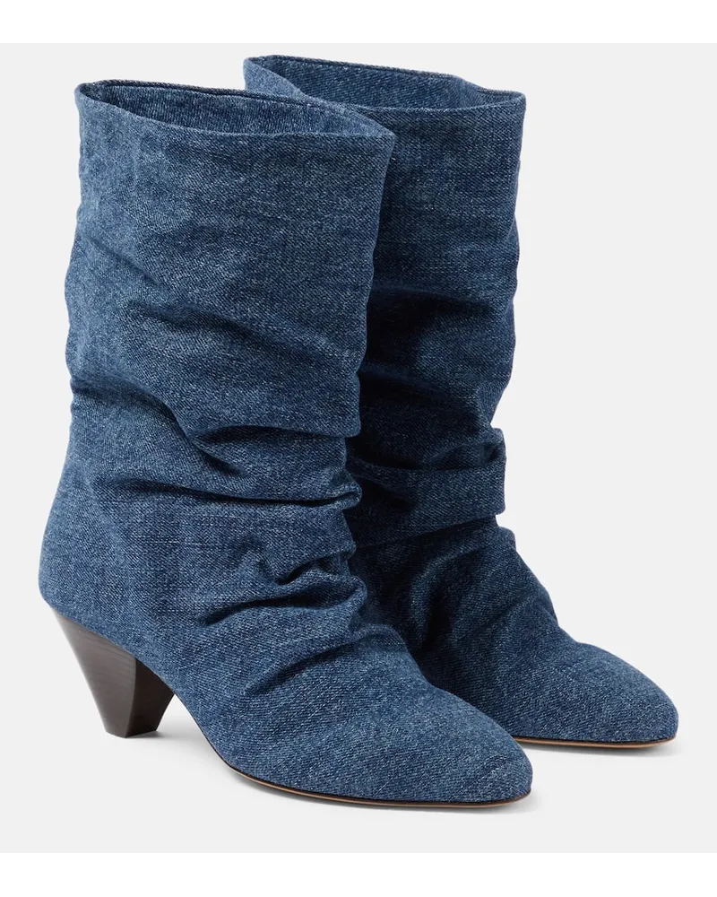 Isabel Marant Ankle Boots Reachi aus Denim Blau