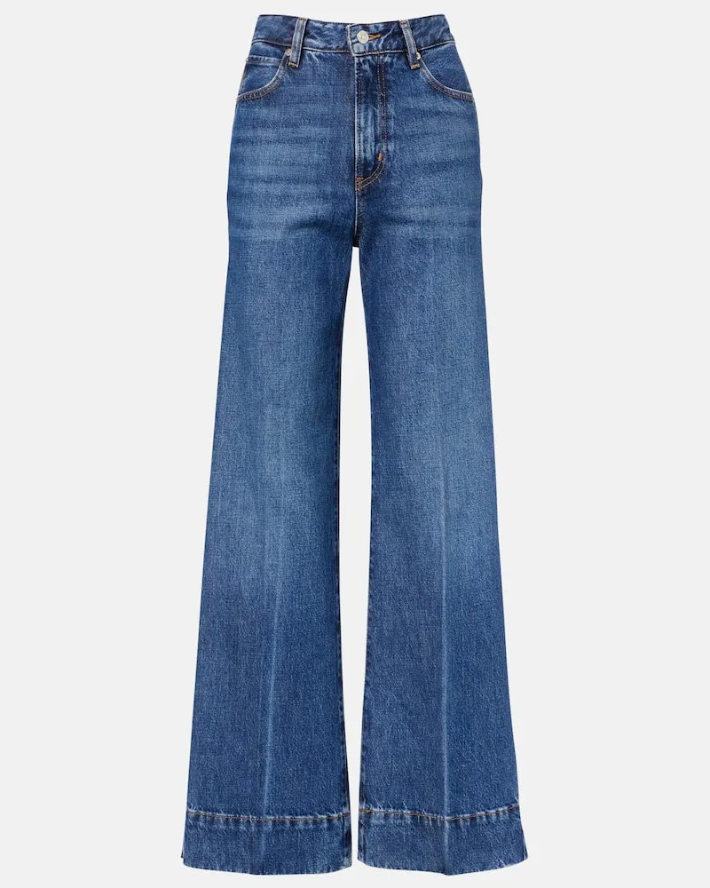 Frame Denim High-Rise Flared Jeans Slice Blau