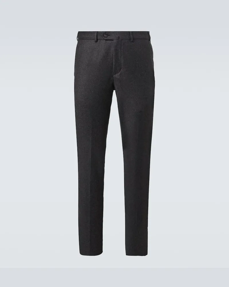 Loro Piana Gerade Hose Carlo aus Wolle und Kaschmir Grau
