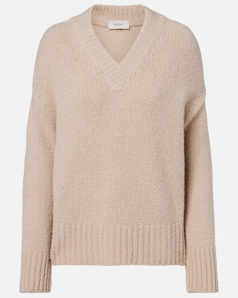 AGNONA Pullover aus Wolle Beige