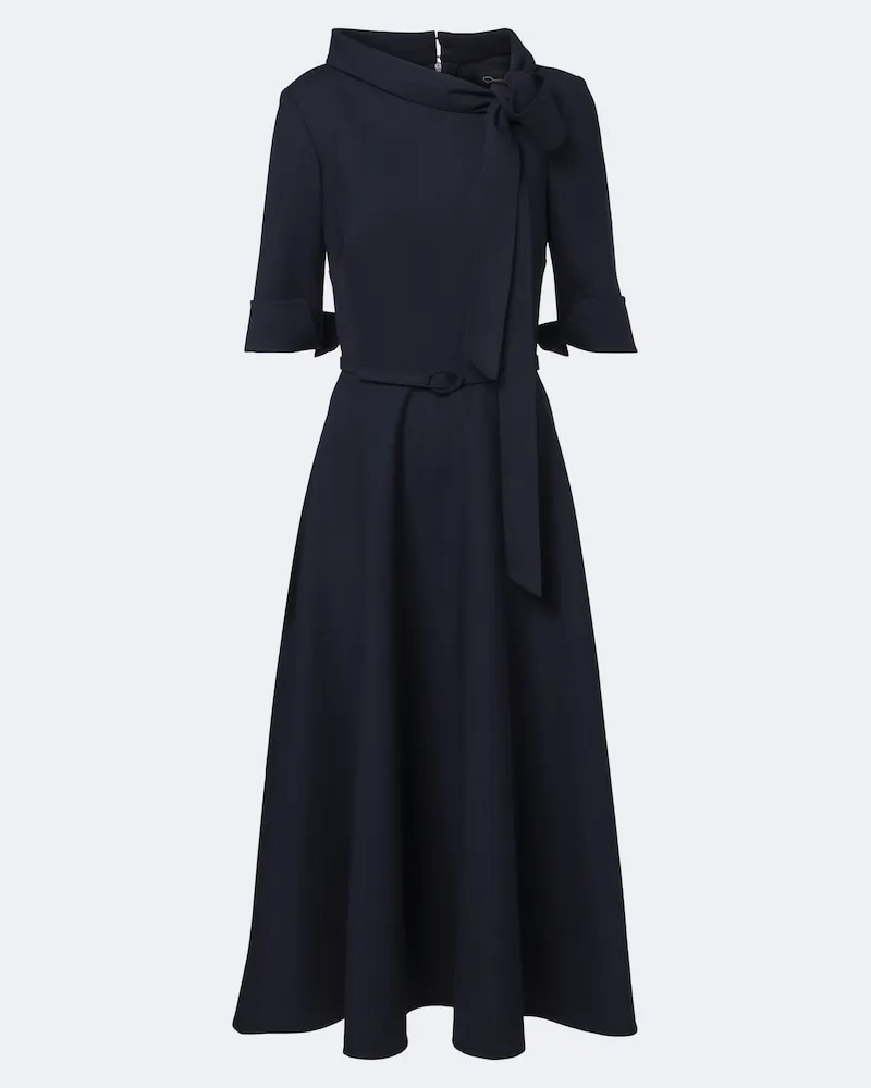 Oscar de la Renta Midikleid aus einem Wollgemisch Blau
