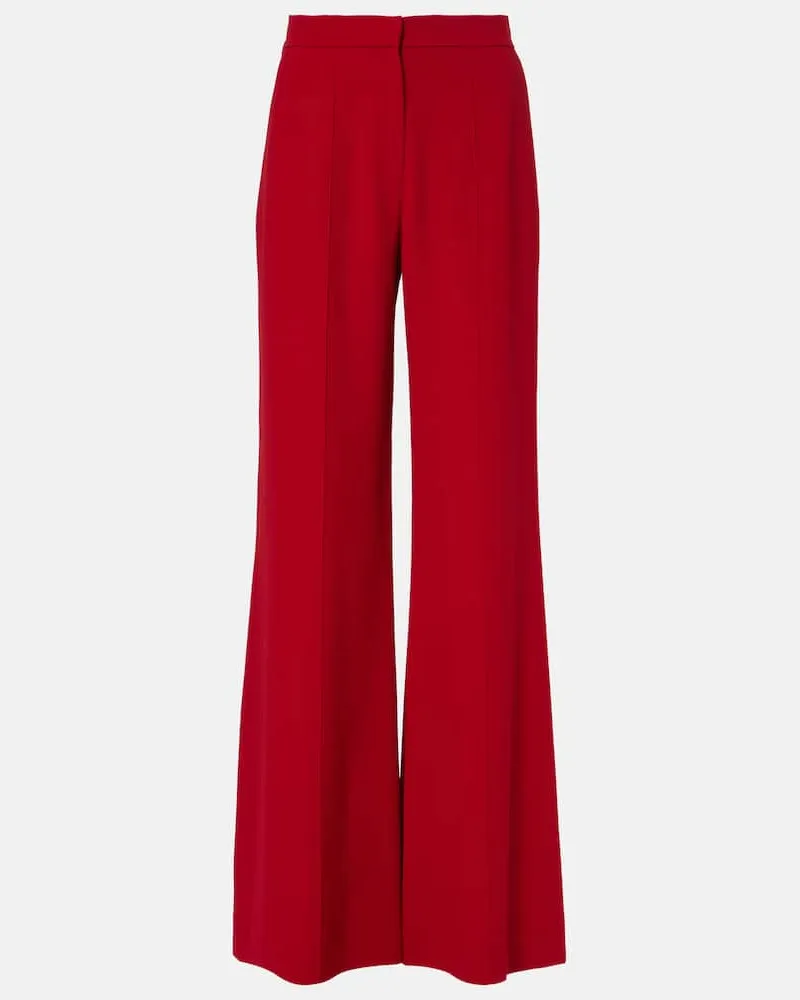 Elie Saab High-Rise-Schlaghose Rot