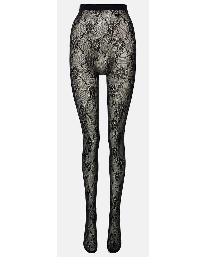 Saint Laurent Strumpfhose aus Spitze Schwarz