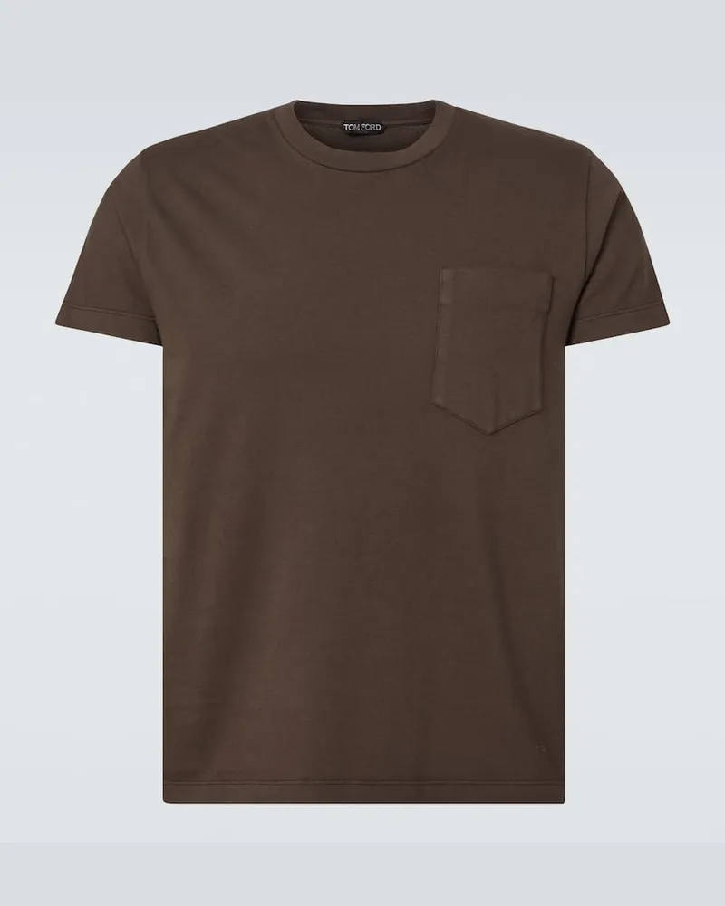 Tom Ford T-Shirt aus Baumwoll-Jersey Braun